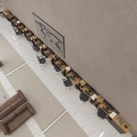 Conjunto De Escritório Tech 9 Livreiro 2 Buffet E 10 Mesas 9 - Preto E Cedro Preto E Cedro - 1