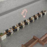 Conjunto De Escritório Tech 7 Livreiro 2 Buffet E 8 Mesas 90 - Off White E Cedro Off White E Cedro - 1