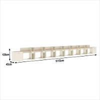 Conjunto De Escritório Tech 7 Livreiro 2 Buffet E 8 Mesas 90 - Off White E Cedro Off White E Cedro - 2