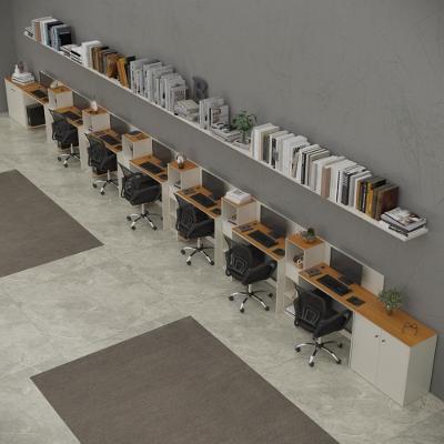 Conjunto De Escritório Tech 6 Livreiro 2 Buffet E 7 Mesas 90 - Off White E Cedro Off White E Cedro