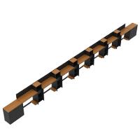 Conjunto De Escritório Tech 6 Livreiro 2 Buffet E 7 Mesas 90 - Preto E Cedro Preto E Cedro - 3