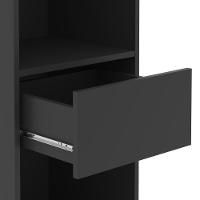 Conjunto De Escritório Tech 5 Livreiro E 6 Mesas 90cm - Vian - Preto E Cedro Preto E Cedro - 6