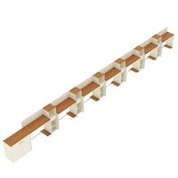 Conjunto De Escritório Tech 6 Livreiro 1 Buffet E 7 Mesas 90 - Off White E Cedro Off White E Cedro - 3