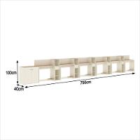 Conjunto De Escritório Tech 5 Livreiro 1 Buffet E 6 Mesas 90 - Off White E Cedro Off White E Cedro - 3