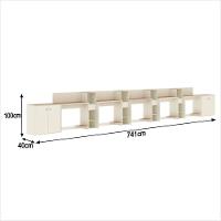 Conjunto De Escritório Tech 4 Livreiro 2 Buffet E 5 Mesas 90 - Off White E Cedro Off White E Cedro - 3