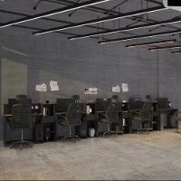 Conjunto De Escritório Tech 4 Livreiro E 5 Mesas 90cm - Vian - Preto E Cedro Preto E Cedro - 2