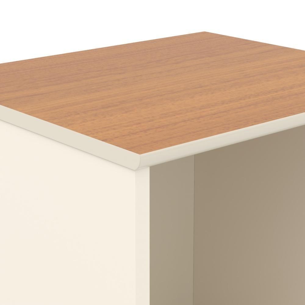 Conjunto De Escritório Tech 3 Livreiro E 4 Mesas 90cm - Vian - Off White E Cedro Off White E Cedro - 5