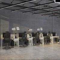 Conjunto De Escritório Tech 4 Livreiro E 5 Mesas 90cm - Vian - Off White E Cedro Off White E Cedro - 2