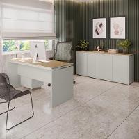 Conjunto De Escritório Office 3 Peças Mesa Gaveteiro Balcão - Fendi E Freijó Fendi E Freijó - 3