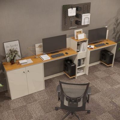 Conjunto De Escritório Tech 1 Livreiro 1 Buffet E 2 Mesas 90 - Off White E Cedro Off White E Cedro