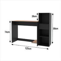 Conjunto De Escritório 2 Peças Tech Office Mesa E Armário Li - Preto E Cedro Preto E Cedro - 2