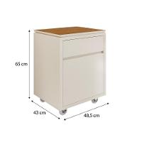 Conjunto De Escritório Office 3 Peças Mesa Gaveteiro Armário - Off White E Cedro Off White E Cedro - 5