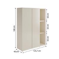 Conjunto De Escritório Office 3 Peças Mesa Gaveteiro Armário - Off White E Cedro Off White E Cedro - 6