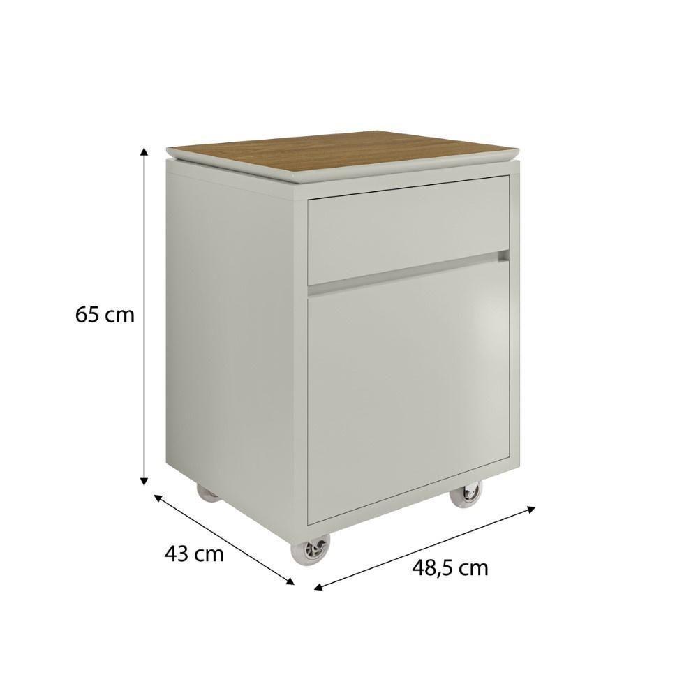 Conjunto De Escritório Office 4 Peças Mesa Gaveteiro Balcão - Fendi E Freijó Fendi E Freijó - 5