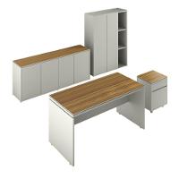 Conjunto De Escritório Office 4 Peças Mesa Gaveteiro Balcão - Fendi E Freijó Fendi E Freijó - 1