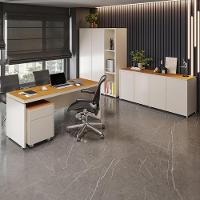 Conjunto De Escritório Office 4 Peças Mesa Gaveteiro Balcão - Off White E Cedro Off White E Cedro - 2