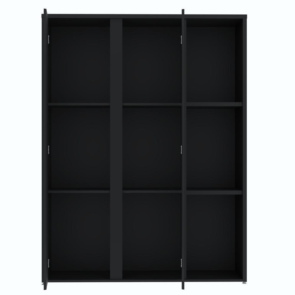 Conjunto De Escritório Office 2 Peças Mesa Armário Alto Tund - Preto Preto - 4