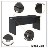 Conjunto De Escritório Office 2 Peças Mesa Armário Alto Tund - Preto Preto - 10