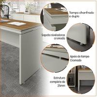 Conjunto De Escritório Office 3 Peças Mesa Balcão Armário Tu - Fendi E Freijó Fendi E Freijó - 8