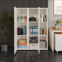 Conjunto De Escritório Office 2 Peças Mesa Armário Alto Tund - Off White E Cedro Off White E Cedro - 8