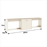 Conjunto De Escritório 3 Peças Tech Office 2 Mesas E 1 Apara - Off White E Cedro Off White E Cedro - 10