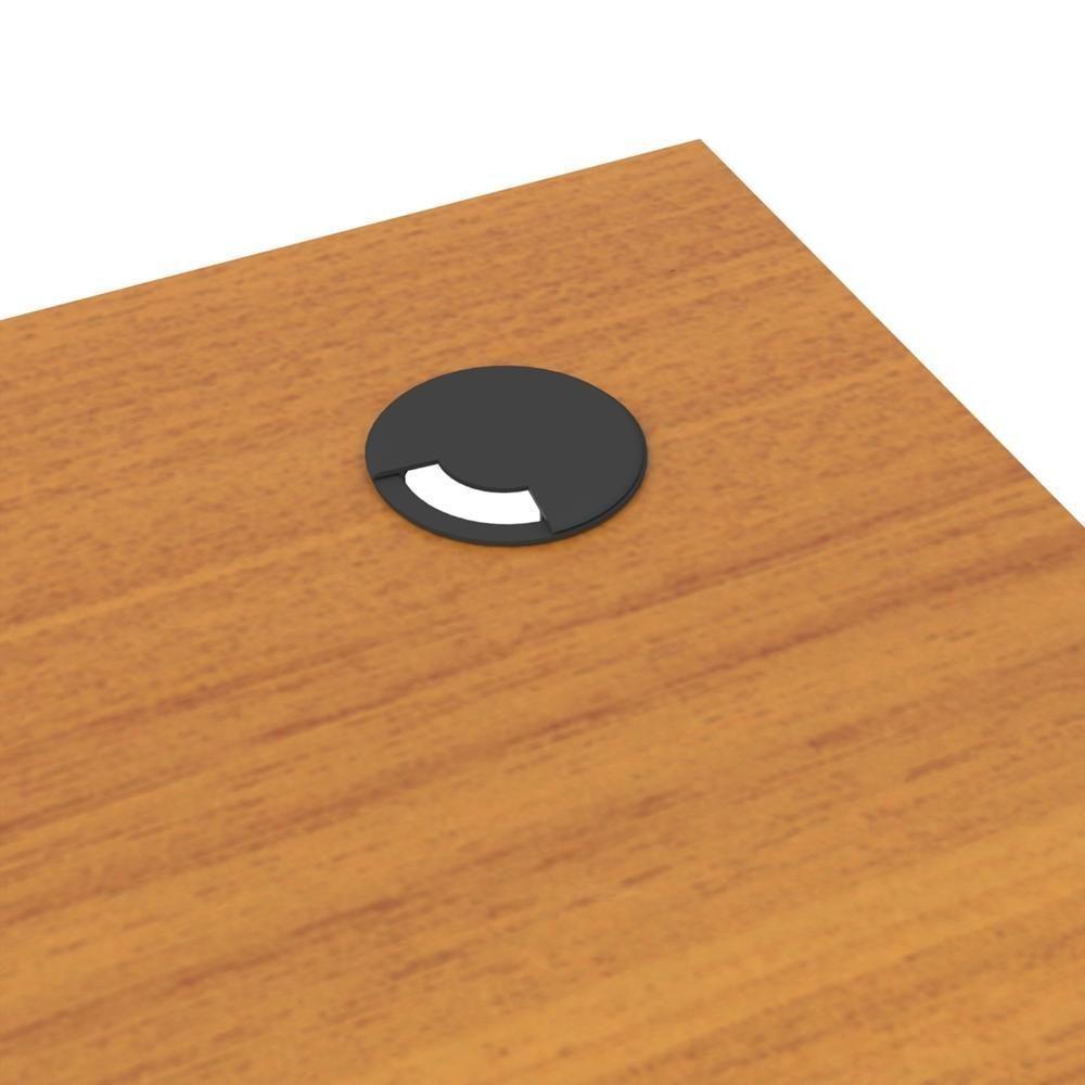 Conjunto De Escritório 3 Peças Tech Office Mesa Armário E Ap - Preto E Cedro Preto E Cedro - 6