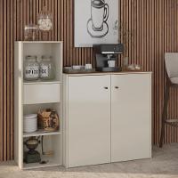 Conjunto De Escritório 2 Peças Tech Office Livreiro E Aparad - Off White E Cedro Off White E Cedro - 10