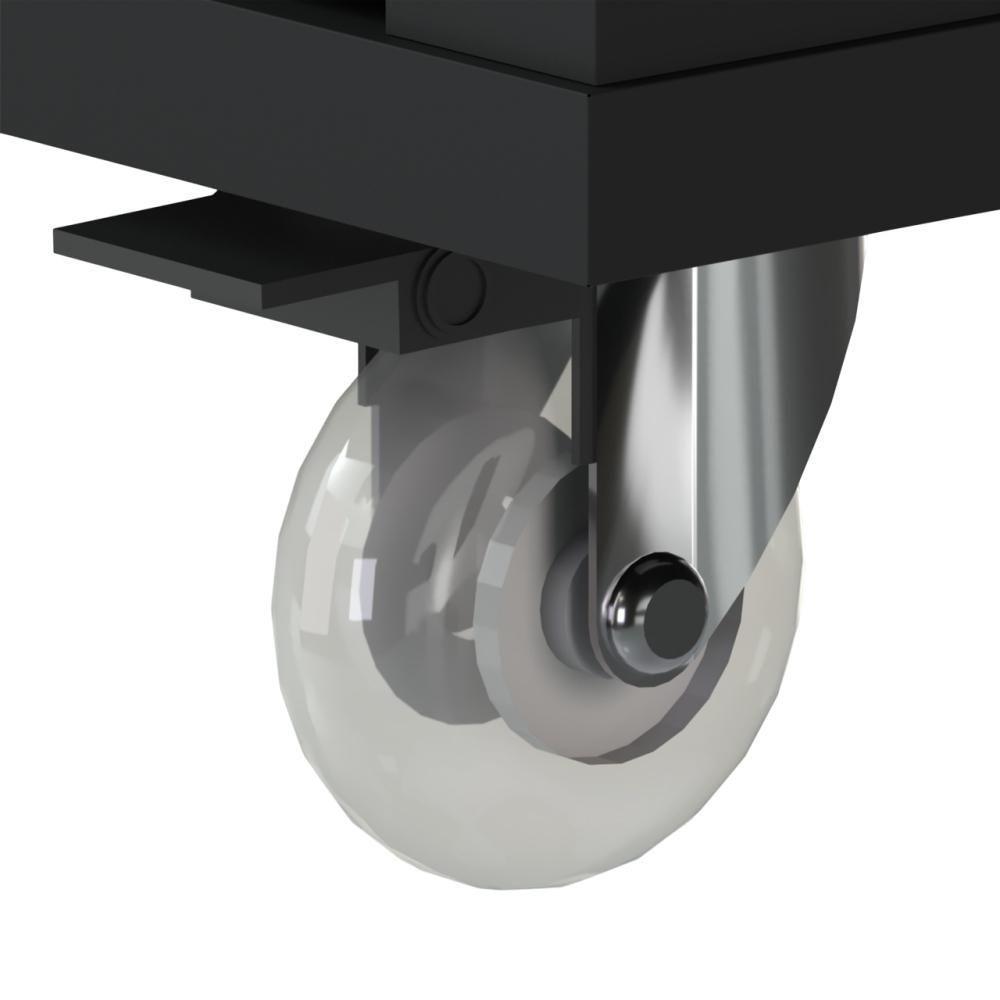 Conjunto De Escritório 2 Peças Mesa Gaveteiro 2 Gavetas Tund - Preto Preto - 4