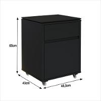 Conjunto De Escritório 2 Peças Mesa Gaveteiro 2 Gavetas Tund - Preto Preto - 9