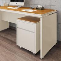 Conjunto De Escritório 2 Peças Mesa Gaveteiro 2 Gavetas Tund - Off White E Cedro Off White E Cedro - 6