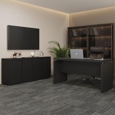 Conjunto De Escritório Office 2 Peças Mesa E Balcão Buffet T - Preto Preto