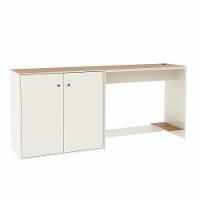 Conjunto De Escritório 2 Peças Tech Office Mesa E Aparador B - Off White E Cedro Off White E Cedro - 3