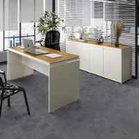 Conjunto De Escritório Office 2 Peças Mesa E Balcão Buffet T - Off White E Cedro Off White E Cedro - 2