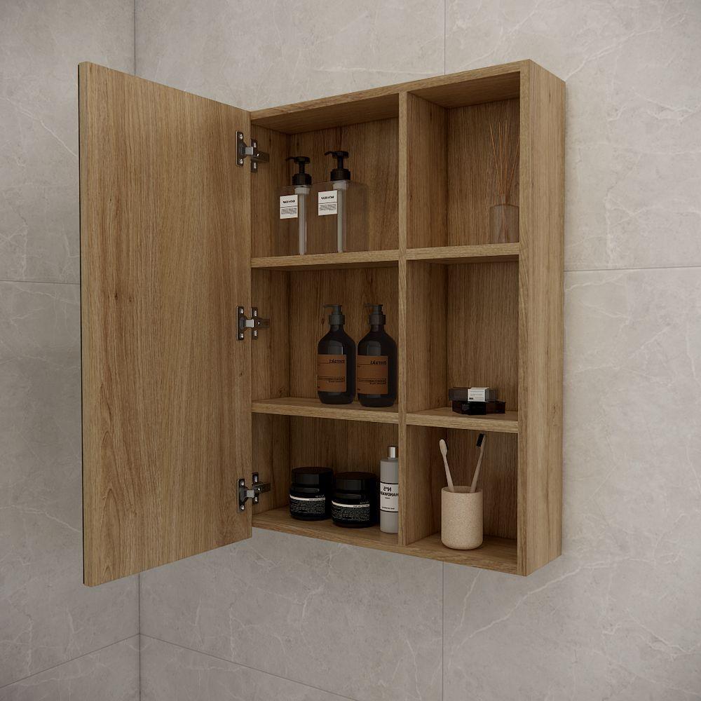 Conjunto De Banheiro Sem Cuba Vittare 80cm Estilare CNJ5007 Carvalho-branco Gaveta Esquerda - 4