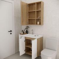 Conjunto De Banheiro Sem Cuba Vittare 80cm Estilare CNJ5007 Carvalho-branco Gaveta Esquerda - 7