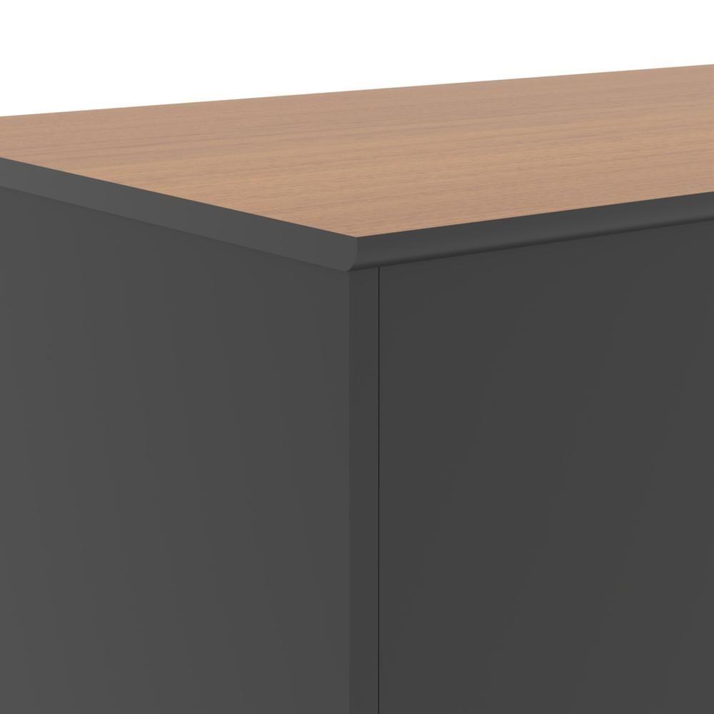 Conjunto De Escritório 2 Peças Tech Office Livreiro E Aparad - Preto E Cedro Preto E Cedro - 5