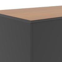 Conjunto De Escritório 2 Peças Tech Office Livreiro E Aparad - Preto E Cedro Preto E Cedro - 5