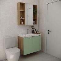 Conjunto De Banheiro Sem Cuba Vittare 80cm Estilare CNJ5005 Carvalho-verde - 1