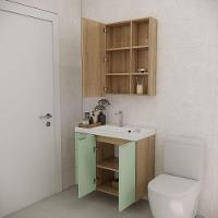 Conjunto De Banheiro Com Cuba Vittare 80cm Estilare CNJ5007 Carvalho-verde Gaveta Esquerda - 7