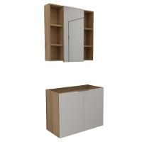 Conjunto De Banheiro Sem Cuba Vittare 80cm Estilare CNJ5005 Carvalho-branco - 2