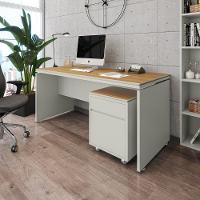 Conjunto De Escritório 2 Peças Mesa Gaveteiro 2 Gavetas Tund - Fendi E Freijó Fendi E Freijó - 2