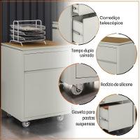 Conjunto De Escritório 2 Peças Mesa Gaveteiro 2 Gavetas Tund - Fendi E Freijó Fendi E Freijó - 10