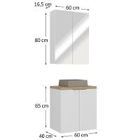 Conjunto De Banheiro Nature 60cm Estilare Cnj4009 Branco/carvalho - 5