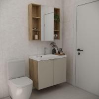 Conjunto De Banheiro Sem Cuba Vittare 80cm Estilare CNJ5005 Carvalho-nude - 1