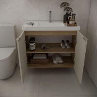 Conjunto De Banheiro Sem Cuba Vittare 80cm Estilare CNJ5005 Carvalho-nude