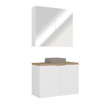 Conjunto Com Cuba Nature 90cm Estilare CNJ4033 Branco-carvalho - 2