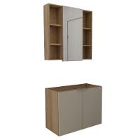 Conjunto De Banheiro Com Cuba Vittare 80cm Estilare CNJ5005 Carvalho-nude - 7