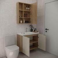 Conjunto De Banheiro Com Cuba Vittare 80cm Estilare CNJ5005 Carvalho-nude - 8