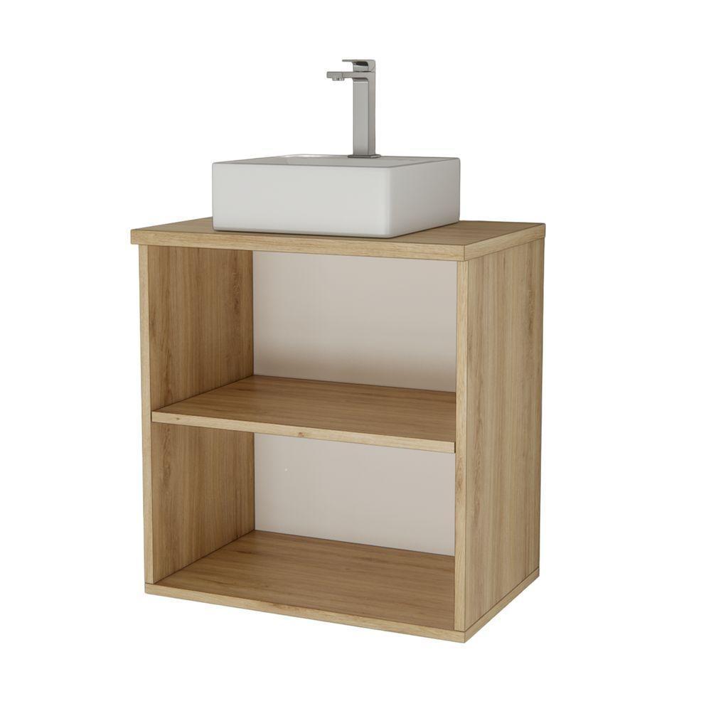 Conjunto Com Cuba Nature 60cm Estilare Cnj4009 Carvalho/branco - 4