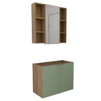 Conjunto De Banheiro Com Cuba Vittare 80cm Estilare CNJ5005 Carvalho-verde - 8